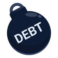 Debt bomb exploding causing financial crisis vector