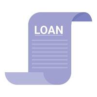 Loan agreement document representing lending money from bank vector