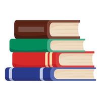 Stack of colorful books forming a small tower representing knowledge vector