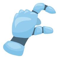 Blue robot hand making picking gesture vector