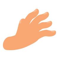 Cartoon hand reaching out with open palm vector