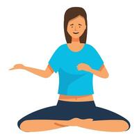 Yoga instructor sitting in lotus pose explaining exercise vector