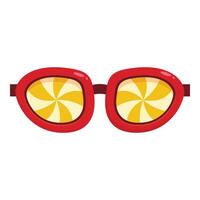 Funny red sunglasses having a swirl pattern for party or carnival event vector