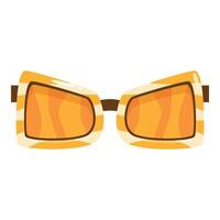 Pair of sunglasses with orange and yellow striped frame on white background vector