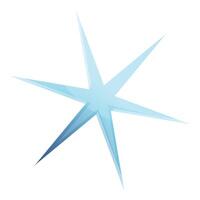 Blue star shining brightly on white background vector
