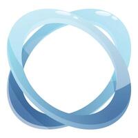 Abstract blue shape forming a circle with intertwined lines vector