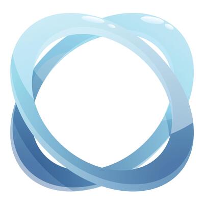 Abstract blue shape forming a circle with intertwined lines