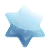 Blue star of david shining brightly representing judaism vector