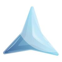 Blue crystal triangle pointing up representing growth and success vector