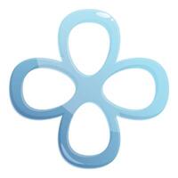 Blue flower shaped abstract design element with glossy surface vector