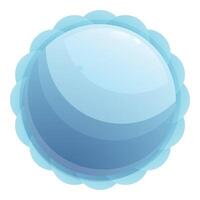 Blue round lace frame presenting blank background vector