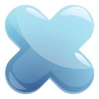 Glossy blue x cross symbol rejecting something vector