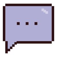 Pixel art speech bubble showing three dots for suspense vector
