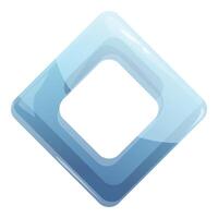 Blue rhombus shape with rounded corners creating frame vector