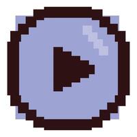 Pixel art play button showing concept of gaming vector