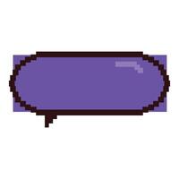 Purple pixelated speech bubble displaying blank message vector