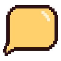 Pixel art speech bubble showing an empty dialogue box vector