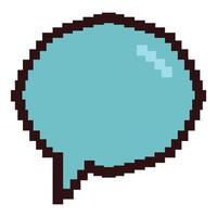 Pixel art speech bubble representing online communication vector