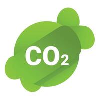 Green blob showing co2 text on white background vector