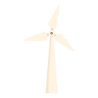Wind turbine generating clean energy on white background vector