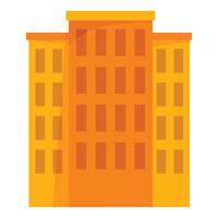 Tall orange apartment building with many windows vector