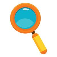 Cartoon magnifying glass zooming in searching finding solving vector