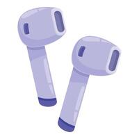 Pair of wireless bluetooth earbuds floating on white background vector