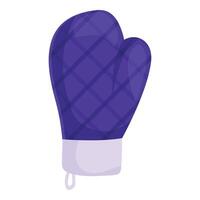 Purple oven mitt with hanging loop for easy storage vector