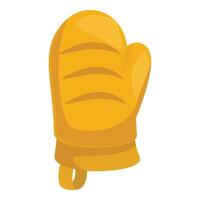 Protective yellow oven mitt for safely handling hot objects vector