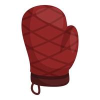 Red oven mitt protecting hand while baking cookies vector