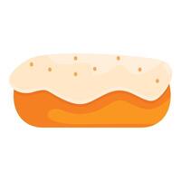 Eclair with white chocolate icing and chocolate drops is waiting to be eaten vector
