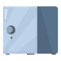 Closed metal safe with combination lock protecting valuables vector