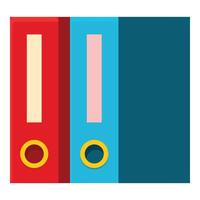 Office worker organizing files with two binders on the desk vector