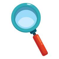 Cartoon magnifying glass zooming in searching finding vector