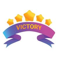 Gradient ribbon declaring victory with five stars vector