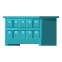 Modern postal terminal with open empty cells for correspondence vector