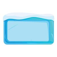 Snowdrift forming on top of large rectangular ice block vector