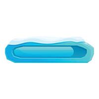 Blue ice button with snow on top for game ui vector