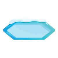 Hexagon ice floe floating with snow on top vector