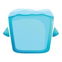 Blue square ice cube floating in water with arrows vector