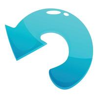 Blue arrow turning pointing left on white background vector