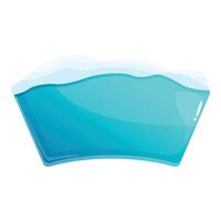 Blue water surface with snow on top for game ui vector