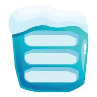 Ice server rack covered with snow for cloud computing concept vector