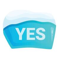 Blue iceberg floating showing yes sign for agreement or approval vector