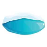 Blue iceberg floating in cold water with snow on top vector