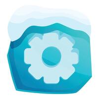 Frozen gear covered with snow showing concept of winter breakdown vector