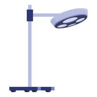 Surgical lamp hanging over operating table providing light vector