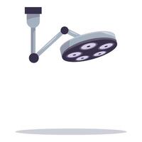 Surgical lamp hanging in operating room lighting empty table vector