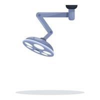 Surgical lamp hanging from ceiling illuminating operating room vector