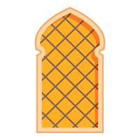 Traditional arabic window frame with ornamental lattice insert vector